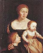 Hans holbein the younger The Artist Family oil